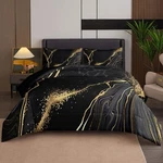 Tailor Shop Marble Bedding Set Soft Microfiber Black And Gold Comforter Q.... Fixed Price $99.09.