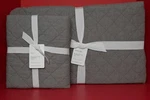 Pottery Barn Belgian Flax Linen Diamond Quilt,king/cal.king & 2/KING Shams Gray. Fixed Price $329.95.