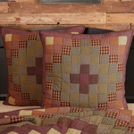 Primitive Euro Sham Red Patchwork Heritage Farms Cotton Bedroom Decor Vhc Brands. Fixed Price $37.95.