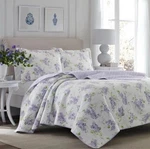 Laura Ashley Full/queen Keighley Floral 3 Pc Quilt Set Reversible Purple. Fixed Price $94.00.