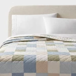 King Pieced Patchwork Quilt Blue/ivory/green Threshold: Oeko-tex Certified,. Fixed Price $35.69.