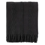 Battilo Home Black Blanket With Fringe, Bed Throws For Decor, Deco.... Fixed Price $43.96.