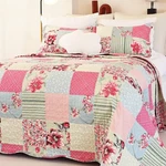 Cmfshape Summer Floral Queen/full Quilted Bedspread,romantic Pink Set,reve. Fixed Price $54.28.