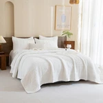 Sanracie Cotton King SIZE(110"X98"), White Waffle Quilted Bedspread Set.... Fixed Price $126.68.