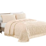 Collections Etc Luxurious Medallion Chenille Fringe Border Bedspread Gold Twin. Fixed Price $69.29.