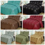3PCS Embroidery Quilts Bedspreads Set Bedding Coverlet Queen King Size, Emma. Fixed Price $54.98.