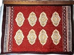 Saffron Marigold 100% Cotton Placemat Hand Block Printed 20" X 14" Red Primitive. Fixed Price $23.49.