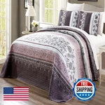 Grand Linen 3-PIECE Oversize 115 X 95 Fine Printed Prewashed Quilt Set. Fixed Price $89.93.