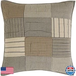 Vhc Brands Farmhouse Bedding-sawyer Mill Quilted Euro Sham 26X26 Charcoal Grey. Fixed Price $53.01.