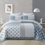 Finlonte Quilts Queen Size, 100% Cotton Comforter Set, Blue Grey Farmho.... Fixed Price $141.56.