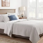 Threshold Microfiber Quilt Paisley Garment Washed Oeko-tex, Light Gray, King. Fixed Price $37.99.