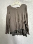 Eileen Fisher Sleepwear Garnet Hill Pajama Top Womens Xs Gray Silk Pleated Hem. Fixed Price $29.99.