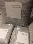 Hudson Park Collection Bellance King Quilted Coverlet +2 Euro Shams-silver, New. Fixed Price $259.99.