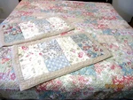 Noble Excellence Patchwork Country Floral Queen Quilt With Two King Pillow Shams. Fixed Price $68.00.