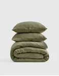 Nwt Quince Organic Airy Gauze Dream Quilt Set Full Queen Olive 100% Cotton $160. Fixed Price $99.99.