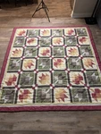 Better Homes & Gardens Maple Leaf Block Quilt 86X86 Red Green Fall Print. Fixed Price $39.99.