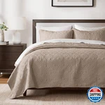 Madison Park Quebec Dusty Pale Khaki 3-PIECE Quilted King Coverlet Setfor. Fixed Price $98.52.