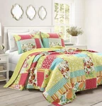 Lush Decor Roesser Patchwork Cotton 3 Piece Quilt Set Full/queen Multi Msrp $220. Fixed Price $75.00.