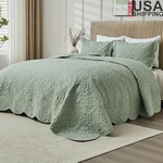 Quilted Bedspread Set King Size Soft Touch W/ Pillow Shams Easy Care All Season. Fixed Price $98.78.