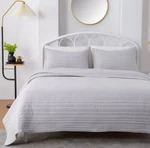 Twin Gray Market & Place Ultra Soft Lightweight Microfiber Quilt Set. Fixed Price $38.99.