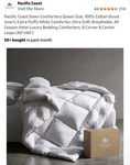 Pacific Coast Down Comforters Queen Size, 100% Cotton Duvet Insert, Extra Fluffy. Fixed Price $99.90.