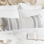 Blissblush Gray Decorative Lumbar Pillow Cover 14X36, Grey Boho Long Body Pil.... Fixed Price $61.31.