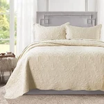 Honeilife Quilt Set Queen Size - 3 Piece Embroidered Microfiber Bedspread. Fixed Price $84.89.