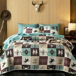 Wake In Cloud - Quilt Set, Southwestern Queen / Full, Turquoise Taupe. Fixed Price $57.80.