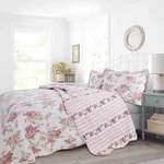 Cozy Line Home Fashions 3-PIECE Romantic Cottage Peachy Pink Peony Shabby Chi.... Fixed Price $81.42.