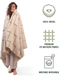 Ritzy Heavyweight, Natural Cream & Brown Abstract 100% Wool Blanket. Fixed Price $199.00.