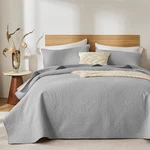 Wuruibo King Cal Quilt Set Light Grey Ultrasonic Embossed Bedspread Microfi. Fixed Price $54.79.