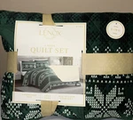 Lenox Holiday 3 Piece Quilt Set King - Snowflake Green. Fixed Price $49.50.