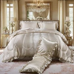 Satin Queen Comforter Set Silk Like Bedding Hotel Soft Polyester Be.... Fixed Price $131.29.