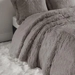 Intelligent Malea Shaggy Duvet With Quilted Box Design-twin, Grey 2 Piece. Fixed Price $34.99.