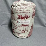 Levtex Home Quilt Set Full/queen Cream Red Holiday Toile Christmas Noel. Fixed Price $120.00.
