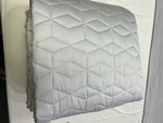 Oake Cotton Tencel Geometric Embroidered King Quilt Grey Coverlet New W/defects. Fixed Price $99.99.