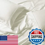 Sheetsnthings Damask Stripes 650-THREAD-COUNT Cotton-blend 4PC Queen Bed. Fixed Price $127.50.