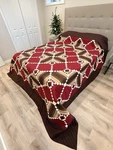 New Amish Dutch Star Cabin Red Brown 106X117 Hand Quilted Lancaster Pa. Fixed Price $650.00.
