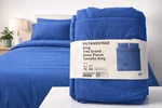 Ikea Piltandvinge King Bed Sheet Set Blue Cotton 3-PIECE 152 Tc. Fixed Price $49.00.