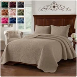 Soft Quilted Coverlet Throw Embossed Bedspread With Pillow Shams Twin Queen King. Fixed Price $21.95.