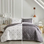 Uozzi Bedding 3 Pieces Reversible Quilt Set Plaid White & Gray Queen Full Siz.... Fixed Price $39.50.