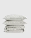Nwt Quince Organic Cotton Stripe Stitch Quilt Set Full Queen Light Grey Ret $140. Fixed Price $89.99.