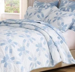 Wedding Ring Blue 3PC King Quilt Set : Cottage Farmhouse Country Floral Garden. Fixed Price $109.45.