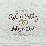 Custom Embroidered Wedding Blanket/quilt, Rings, Names, Date, Heirloom Keepsake. Fixed Price $69.99.