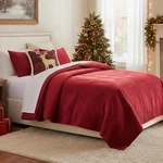 Greenland Home Fashions Velvet Quilt Set 3PC Full/queen Riviera Red. Fixed Price $79.00.
