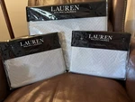 Ralph Lauren Kaia King Coverlet Set Grey Chevron Matelass With Shams 3 Piece. Fixed Price $168.71.