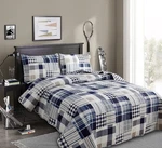 Jarson Patchwork Bedding Plaid Quilts Set Full/queen, Navy Blue. Fixed Price $37.09.