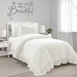 Lush Decor Reyna Ruffle Twin Xl Cotton Duvet Cover Set With Pillow Sham. Fixed Price $53.99.