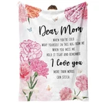 Leebbsin Birthday Gifts For Mom- Dear Blanket With Carnation As Shown. Fixed Price $38.99.