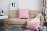 Throw Pillow Cover Cotton Canvas 20X20 Pink Solid Hidden Zipper Sofa Decor Home. Fixed Price $15.99.